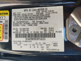 2014 Ford Fusion Titanium with VIN 3FA6P0K9XER216551, listed as a IAAI auction lot 42037004 with 113,857 mi miles and . Bid and sale history available at DreamBid. Image 9.