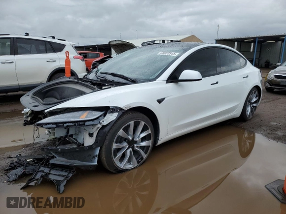 2025 Tesla Model 3 Long Range with VIN 5YJ3E1EB7SF928813, listed as a Copart auction lot 58837915 with 4,278 mi miles and Salvage title. Bid and sale history available at DreamBid. Image 1.