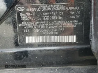 2012 Hyundai Sonata Limited with VIN 5NPEC4AB7CH411987, listed as a Copart auction lot 47924155 with 163,430 mi miles and Salvage Title. Bid and sale history available at carsss.com. Image 12.