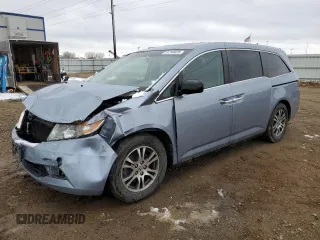 2013 Honda Odyssey EX-L with VIN 5FNRL5H61DB026098, listed as a Copart auction lot 51794625 with 124,471 mi miles and Salvage Title. Bid and sale history available at carsss.com. Image 1.