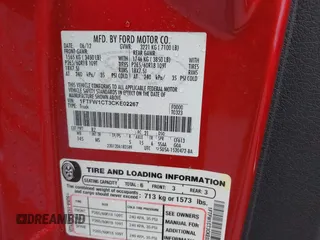 2012 Ford F-150 XL with VIN 1FTFW1CT3CKE02267, listed as a IAAI auction lot 41868205 with 199,958 mi miles. Bid and sale history available at carsss.com. Image 9.
