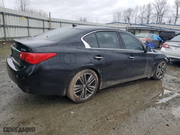 2015 Infiniti Q50 Premium with VIN JN1BV7AP6FM334679, listed as a Copart auction lot 51135855 with 77,515 mi miles and Salvage Title. Bid and sale history available at carsss.com. Image 3.