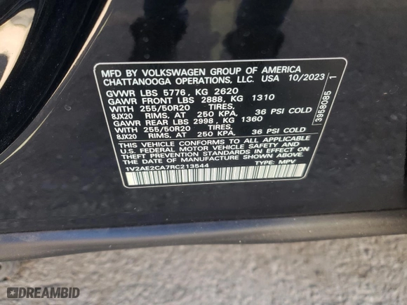2024 Volkswagen Atlas Cross Sport 2.0T SEL R-Line with VIN 1V2AE2CA7RC213544, listed as a Copart auction lot 69640354 with 2,365 mi miles and Salvage Title. Bid and sale history available at carsss.com. Image 13.