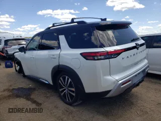 2024 Nissan Pathfinder Platinum with VIN 5N1DR3DK3RC228313, listed as a Copart auction lot 58265575 with 27,387 mi miles and Salvage title. Bid and sale history available at DreamBid. Image 2.
