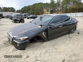 2021 Genesis G70 3.3T with VIN KMTG74LE2MU074206, listed as a Copart auction lot 78520174 with 0 mi miles and Salvage Title. Bid and sale history available at carsss.com. Image 1.