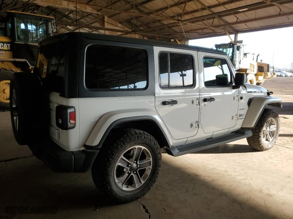 2020 Jeep Wrangler Unlimited Sahara with VIN 1C4HJXEN4LW277197, listed as a Copart auction lot 80848764 with 83,610 mi miles and Salvage Title. Bid and sale history available at carsss.com. Image 3.