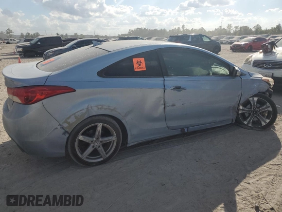 2013 Hyundai Elantra Coupe GS PZEV with VIN KMHDH6AE9DU005571, listed as a Copart auction lot 78087584 with 0 mi miles and Salvage Title. Bid and sale history available at carsss.com. Image 3.
