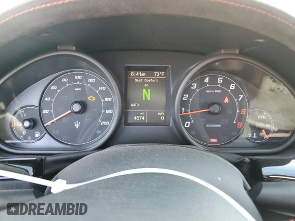 2019 Maserati GranTurismo Sport with VIN ZAM45VMAXK0312263, listed as a Copart auction lot 58569595 with 4,574 mi miles and Salvage title. Bid and sale history available at DreamBid. Image 9.