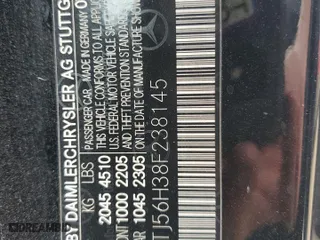 2008 Mercedes-Benz CLK-Class 3.5L with VIN WDBTJ56H38F238145, listed as a Copart auction lot 66387144 with 217,591 mi miles and Salvage Title. Bid and sale history available at carsss.com. Image 12.