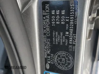 2011 Kia Rio with VIN KNADH4B32B6915325, listed as a Copart auction lot 86824074 with 167,410 mi miles and Salvage Title. Bid and sale history available at DreamBid. Image 12.