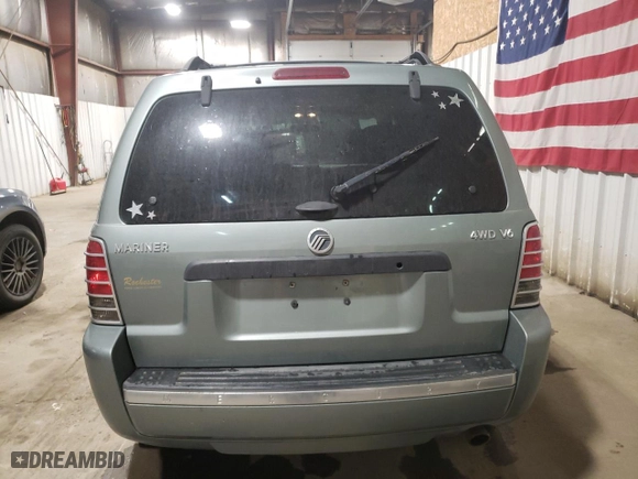 2007 Mercury Mariner Luxury with VIN 4M2CU91147KJ00348, listed as a Copart auction lot 89218185 with 184,182 mi miles and Salvage Title. Bid and sale history available at carsss.com. Image 6.
