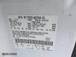 2014 Ford F-150 XL with VIN 1FTMF1CM5EKG22092, listed as a IAAI auction lot 41948999 with 156,233 mi miles. Bid and sale history available at carsss.com. Image 9.