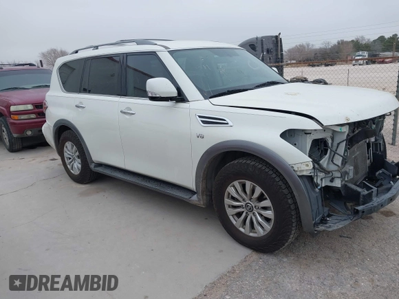 2020 Nissan Armada SV with VIN JN8AY2ND4LX016965, listed as a IAAI auction lot 41426843 with 62,523 mi miles. Bid and sale history available at carsss.com. Image 1.