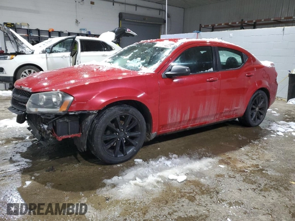 2014 Dodge Avenger SE with VIN 1C3CDZAG6EN104492, listed as a Copart auction lot 45144025 with 99,586 mi miles and Salvage Title. Bid and sale history available at carsss.com. Image 1.