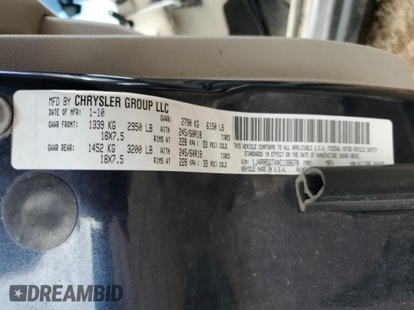 2010 Jeep Grand Cherokee Limited with VIN 1J4RR5GTXAC138679, listed as a Copart auction lot 78871524 with 143,064 mi miles and Salvage title. Bid and sale history available at DreamBid. Image 13.