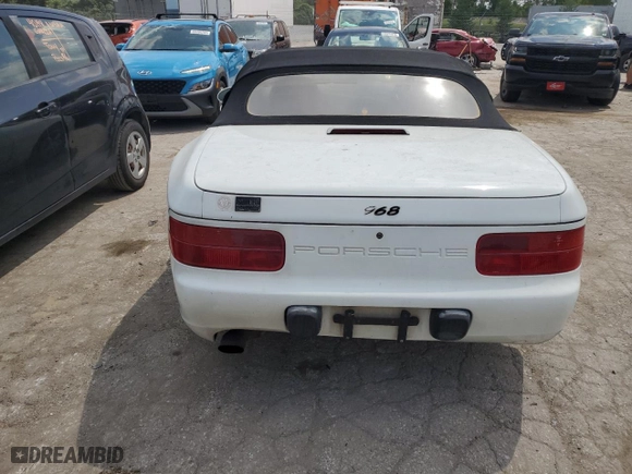 1995 Porsche 968 with VIN WP0CA296XSS840145, listed as a Copart auction lot 68026874 with NaN miles and Salvage Title. Bid and sale history available at carsss.com. Image 6.