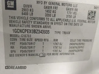 2011 Chevrolet Silverado 1500 Work Truck with VIN 1GCNCPEX0BZ343935, listed as a IAAI auction lot 41506240 with 290,568 mi miles and . Bid and sale history available at DreamBid. Image 9.