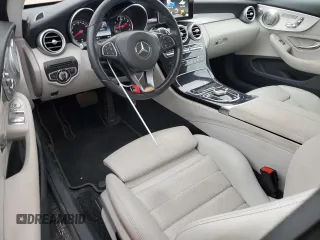 2017 Mercedes-Benz C 300 with VIN WDDWJ4JB3HF444647, listed as a Copart auction lot 47061125 with 48,172 mi miles and Salvage Title. Bid and sale history available at carsss.com. Image 8.