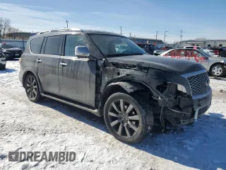 2017 Infiniti QX80 Signature Edition with VIN JN8AZ2NE5H9158159, listed as a Copart auction lot 45513605 with 127,249 mi miles and Salvage Title. Bid and sale history available at carsss.com. Image 4.