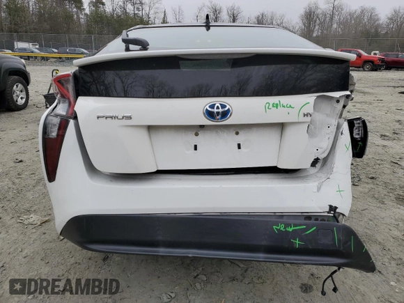 2017 Toyota Prius Two with VIN JTDKBRFU2H3036025, listed as a Copart auction lot 46080935 with 95,290 mi miles and Salvage Title. Bid and sale history available at carsss.com. Image 6.