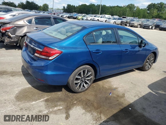 2015 Honda Civic Sedan EX-L with VIN 2HGFB2F96FH504029, listed as a Copart auction lot 66495164 with 142,837 mi miles and Salvage Title. Bid and sale history available at carsss.com. Image 3.