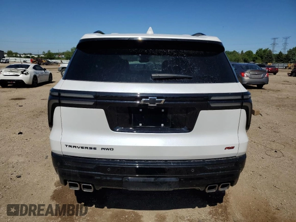 2024 Chevrolet Traverse AWD RS with VIN 1GNEVLKS5RJ196152, listed as a Copart auction lot 58119935 with 13,975 mi miles and Salvage title. Bid and sale history available at DreamBid. Image 6.