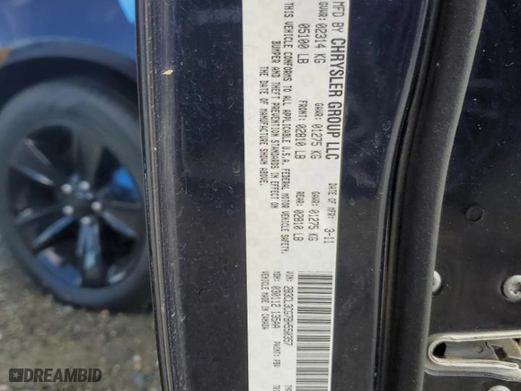 2011 Dodge Charger Rallye with VIN 2B3CL3CG7BH550357, listed as a Copart auction lot 43978945 with 141,141 mi miles and Salvage Title. Bid and sale history available at carsss.com. Image 12.