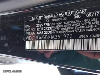 2018 Mercedes-Benz S-Class S 450 with VIN WDDUG6GBXJA361972, listed as a IAAI auction lot 41759937 with 122,074 mi miles. Bid and sale history available at carsss.com. Image 9.
