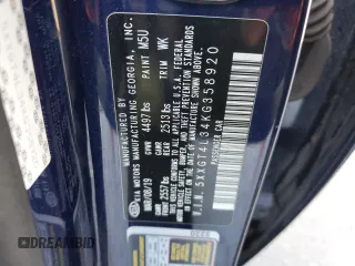 2019 Kia Optima LX with VIN 5XXGT4L34KG358920, listed as a Copart auction lot 42580785 with 88,416 mi miles and Salvage Title. Bid and sale history available at carsss.com. Image 12.