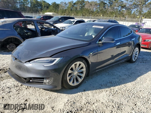 2018 Tesla Model S 75D with VIN 5YJSA1E26JF283528, listed as a Copart auction lot 46980685 with 35,371 mi miles and Salvage Title. Bid and sale history available at DreamBid. Image 1.