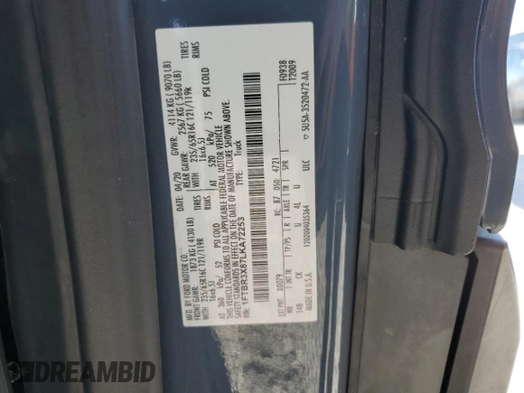 2020 Ford Transit Cargo с VIN 1FTBR3X87LKA72253, выставлен на аукционе Copart как лот 56999975 с пробегом 69 981 миль миль и Списание • Salvage title. История ставок и продаж доступна на DreamBid. Изображение 14.