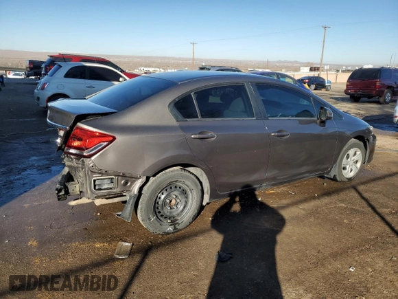 2013 Honda Civic LX z VIN 2HGFB2F55DH547318, wystawiony jako Copart lot #88117425 z przebiegiem 130 428 mil mil oraz Szkoda całkowita • Salvage title. Historia ofert i sprzedaży dostępna na DreamBid. Obrazek 3.