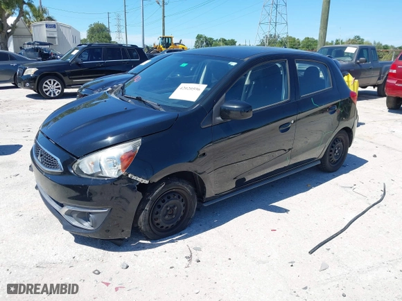 2017 Mitsubishi Mirage ES with VIN ML32A3HJ2HH017841, listed as a IAAI auction lot 42020596 with 112,959 mi miles. Bid and sale history available at carsss.com. Image 2.