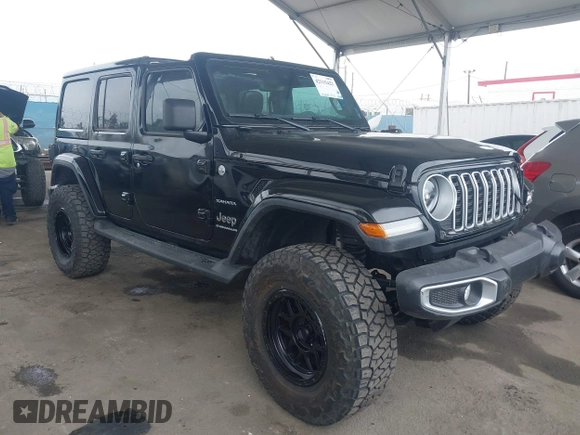2024 Jeep Wrangler Sahara with VIN 1C4PJXEN0RW107875, listed as a IAAI auction lot 42115423 with 10,625 mi miles and . Bid and sale history available at carsss.com. Image 1.