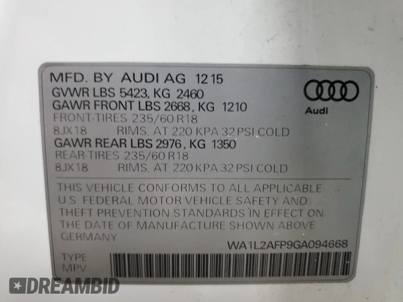 2016 Audi Q5 Premium Plus z VIN WA1L2AFP9GA094668, wystawiony jako Copart lot #64376525 z przebiegiem 149 977 mil mil oraz Czysty tytuł • Clean title. Historia ofert i sprzedaży dostępna na DreamBid. Obrazek 13.