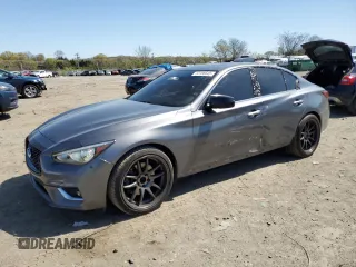 2020 Infiniti Q50 Luxe with VIN JN1EV7AP6LM207228, listed as a Copart auction lot 53186645 with 80,459 mi miles and Salvage title. Bid and sale history available at DreamBid. Image 1.