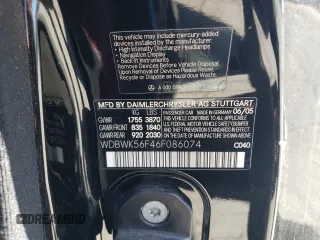 2006 Mercedes-Benz SLK 350 with VIN WDBWK56F46F086074, listed as a Copart auction lot 53111195 with 109,686 mi miles and Salvage Title. Bid and sale history available at DreamBid. Image 12.