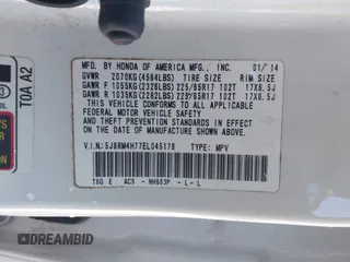 2014 Honda CR-V EX-L with VIN 5J6RM4H77EL045179, listed as a IAAI auction lot 41819932 with 49,218 mi miles. Bid and sale history available at carsss.com. Image 9.