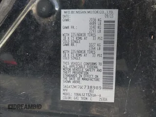 2016 Nissan Rogue SV with VIN 5N1AT2MT7GC738989, listed as a IAAI auction lot 41434425 with 166,021 mi miles. Bid and sale history available at carsss.com. Image 9.