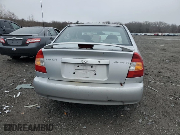 2002 Hyundai Accent GL with VIN KMHCG45C02U319604, listed as a Copart auction lot 47602165 with 177,913 mi miles and Clean Title. Bid and sale history available at carsss.com. Image 6.