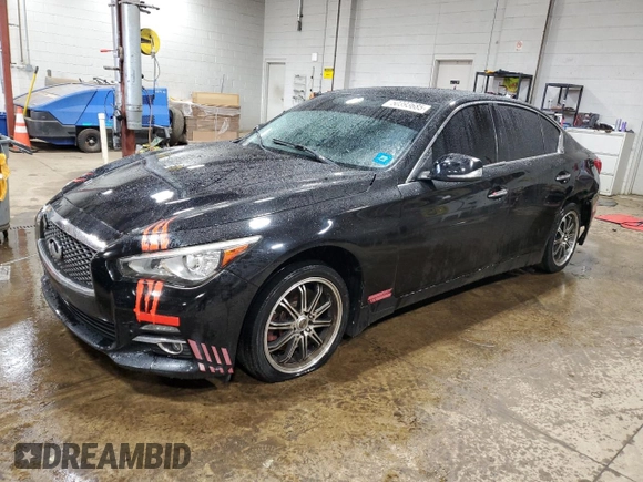 2015 Infiniti Q50 z VIN JN1BV7AR9FM396174, wystawiony jako Copart lot #50393685 z przebiegiem 110 824 mil mil oraz Szkoda całkowita • Salvage title. Historia ofert i sprzedaży dostępna na DreamBid. Obrazek 1.
