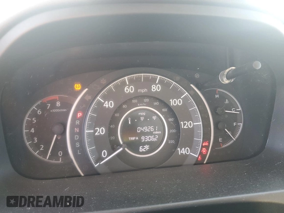2016 Honda CR-V EX with VIN 2HKRM4H53GH632412, listed as a Copart auction lot 53661015 with 49,261 mi miles and Salvage Title. Bid and sale history available at DreamBid. Image 9.