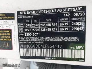 2020 Mercedes-Benz GLC with VIN W1N0G8DB4LF854117, listed as a IAAI auction lot 41637445 with 25,021 mi miles. Bid and sale history available at carsss.com. Image 9.