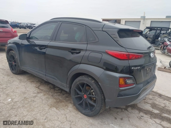 2021 Hyundai Kona NIGHT with VIN KM8K63A5XMU691471, listed as a IAAI auction lot 41589254 with 56,083 mi miles. Bid and sale history available at carsss.com. Image 3.