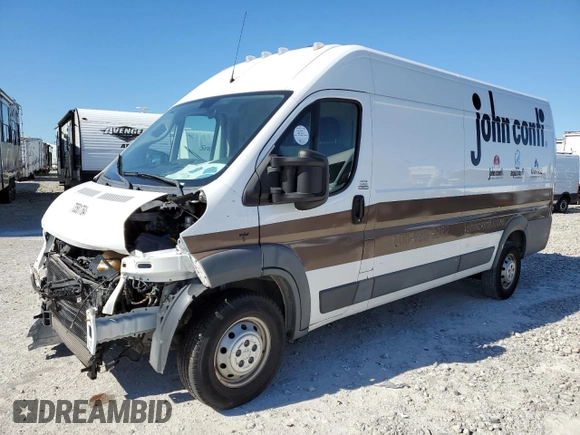 2018 Ram ProMaster Cargo with VIN 3C6URVJG2JE150935, listed as a Copart auction lot 73581764 with 135,169 mi miles and Salvage Title. Bid and sale history available at carsss.com. Image 1.