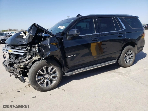 2023 Chevrolet Tahoe LT with VIN 1GNSCNKD2PR527435, listed as a Copart auction lot 49720215 with 0 mi miles and Salvage Title. Bid and sale history available at carsss.com. Image 1.