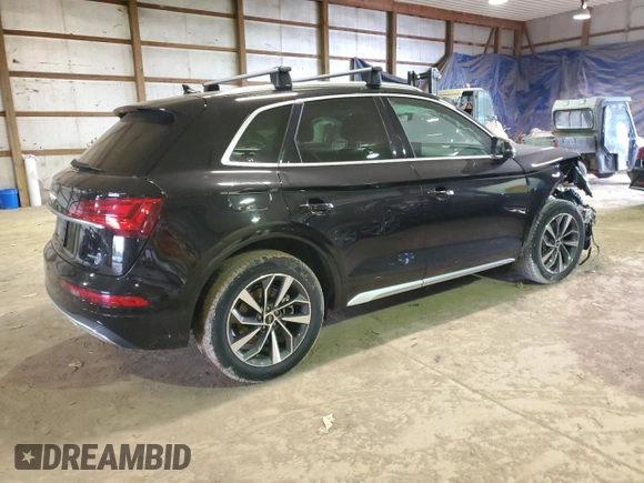 2021 Audi Q5 Premium Plus with VIN WA1BAAFY4M2116329, listed as a Copart auction lot 37738363 with 35,716 mi miles. Bid and sale history available at carsss.com. Image 3.