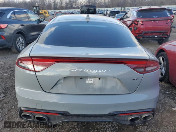 2023 Kia Stinger GT2 with VIN KNAE55LC3P6134192, listed as a Copart auction lot 89084315 with 14,217 mi miles and Salvage Title. Bid and sale history available at carsss.com. Image 6.