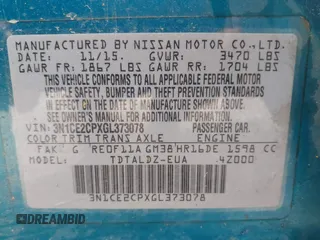 2016 Nissan Note S with VIN 3N1CE2CPXGL373078, listed as a IAAI auction lot 42311981 with 198,350 mi miles and . Bid and sale history available at DreamBid. Image 9.