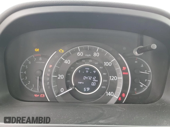2012 Honda CR-V EX-L with VIN JHLRM4H70CC005483, listed as a Copart auction lot 51521135 with 47,212 mi miles and Salvage Title. Bid and sale history available at carsss.com. Image 9.